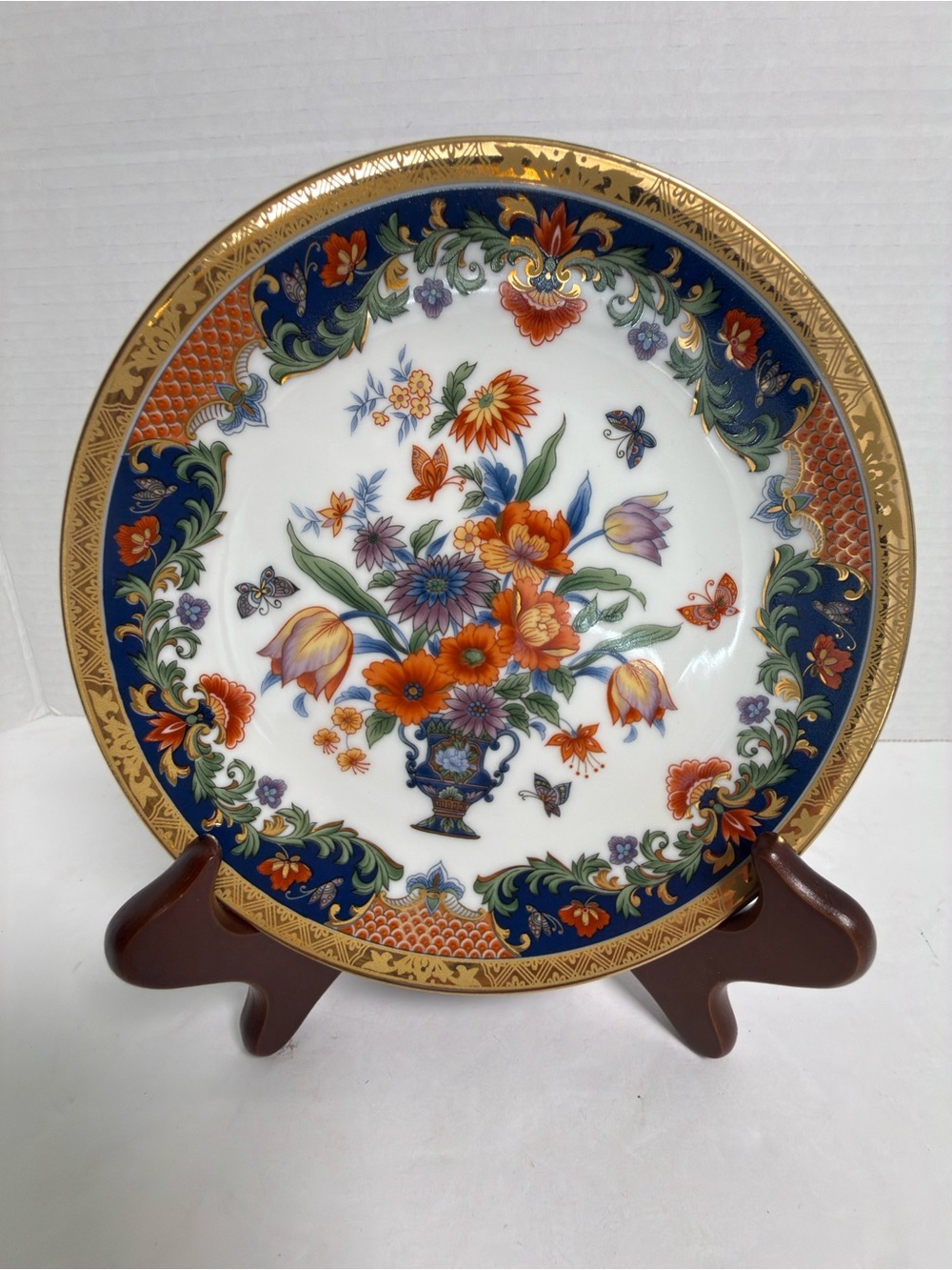 VTG Eiwa Kinsei Japanese Porcelain Imari Plate - New Imperial Garden Motif